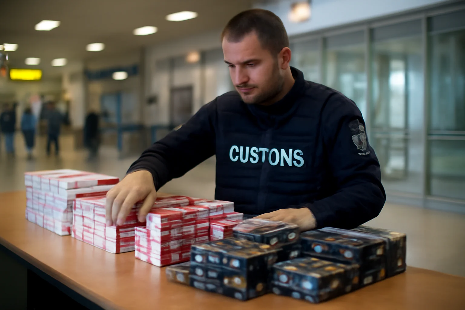39.000 de țigarete și tutun de narghilea, confiscate pe Aeroport