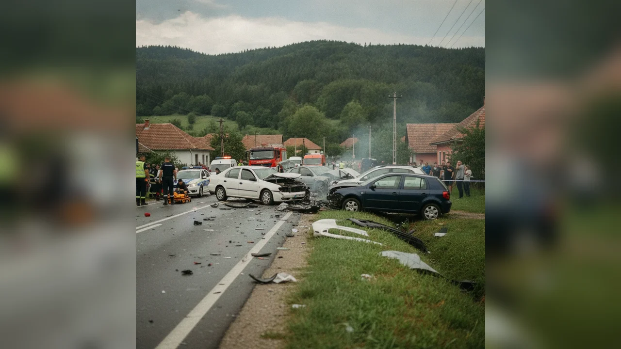 Accident cu 3 mașini la Lintea, un rănit