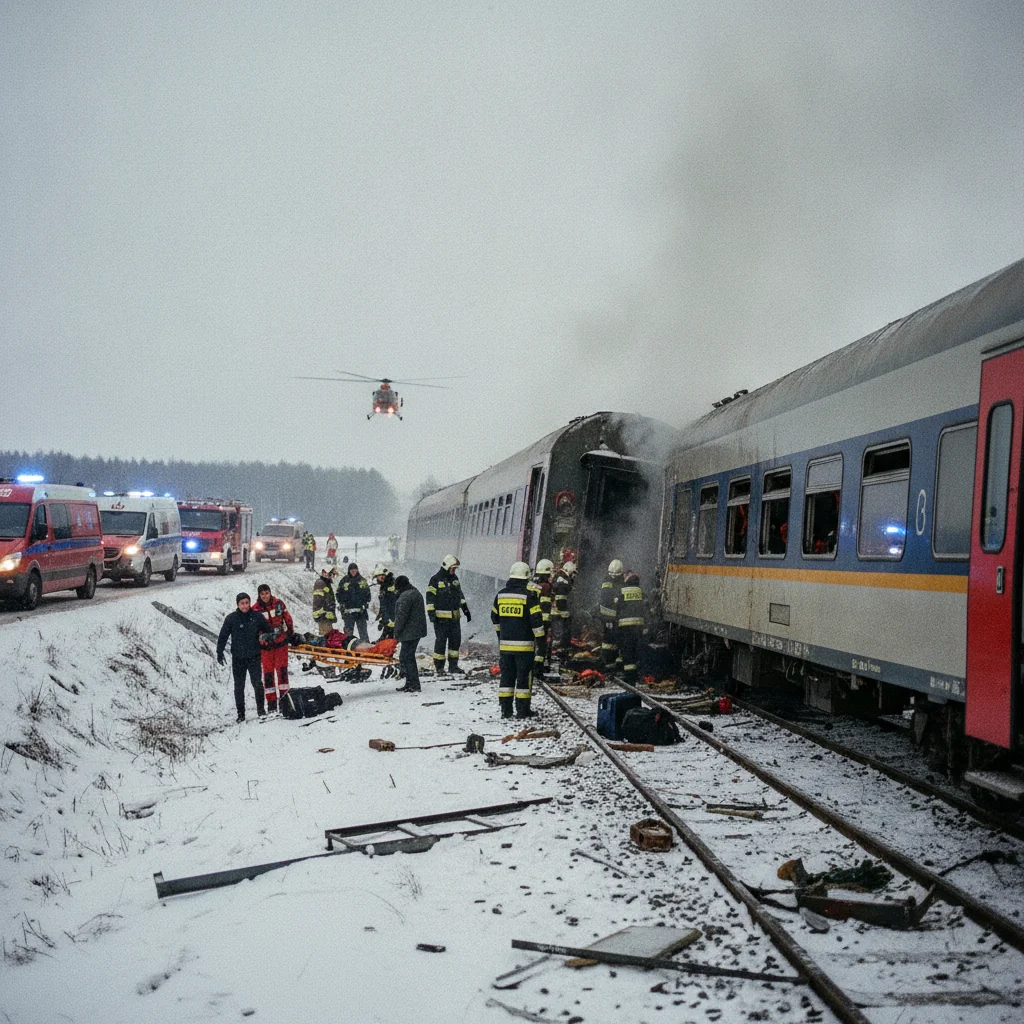 Accident feroviar în Polonia: Două trenuri s-au ciocnit