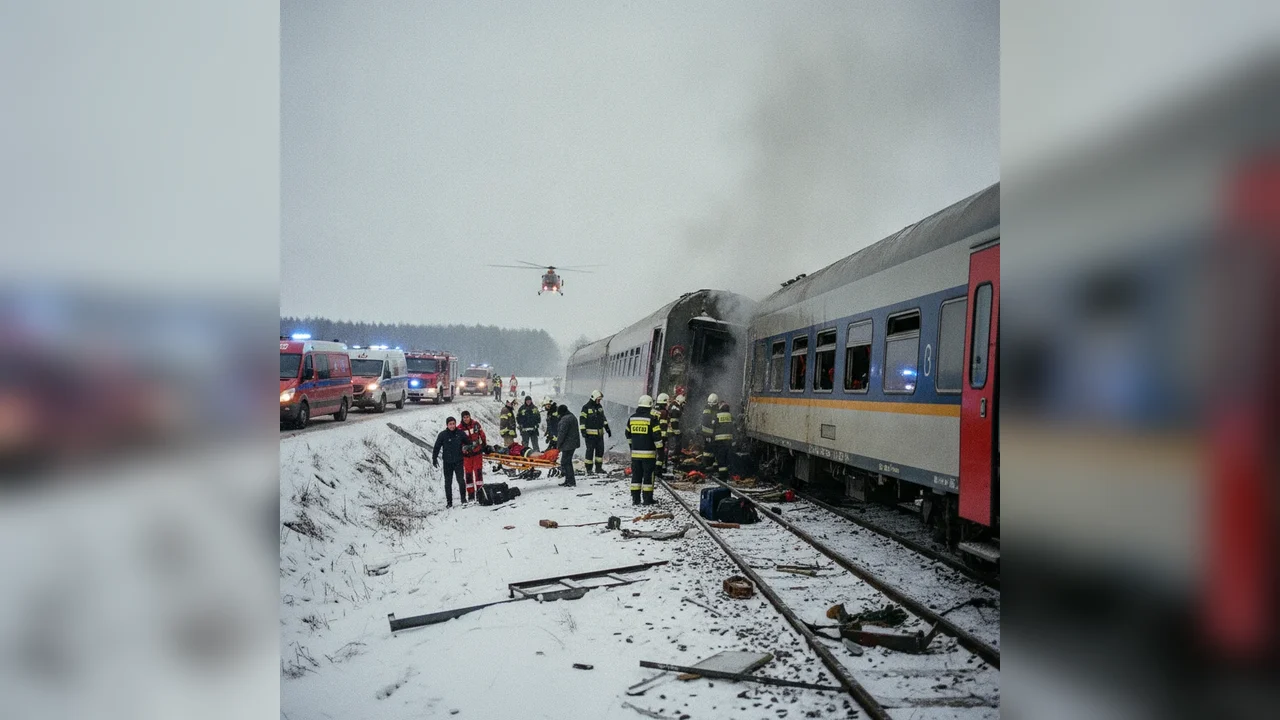 Accident feroviar în Polonia: Două trenuri s-au ciocnit