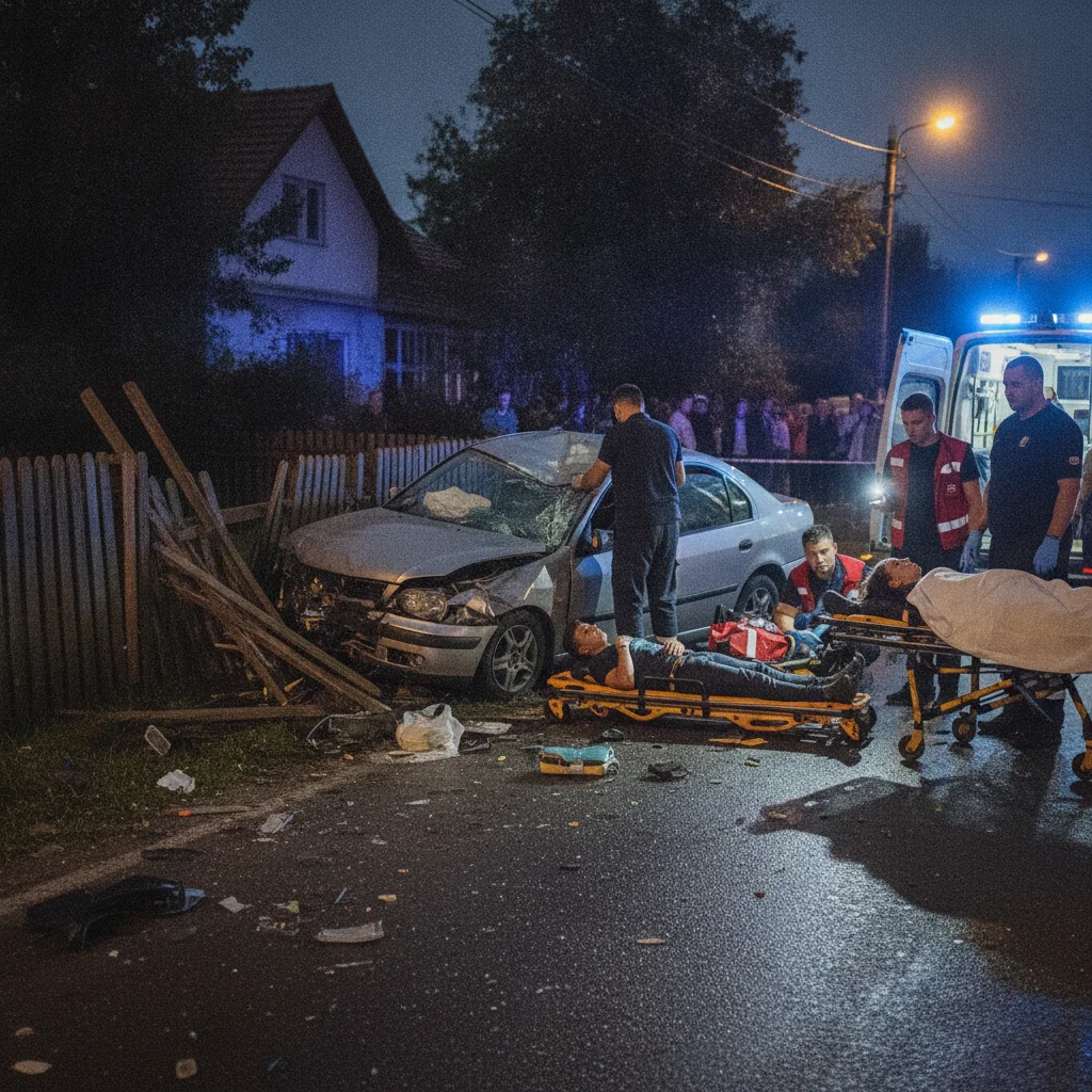 Accident grav în Gorj: Un tânăr a murit, patru răniți