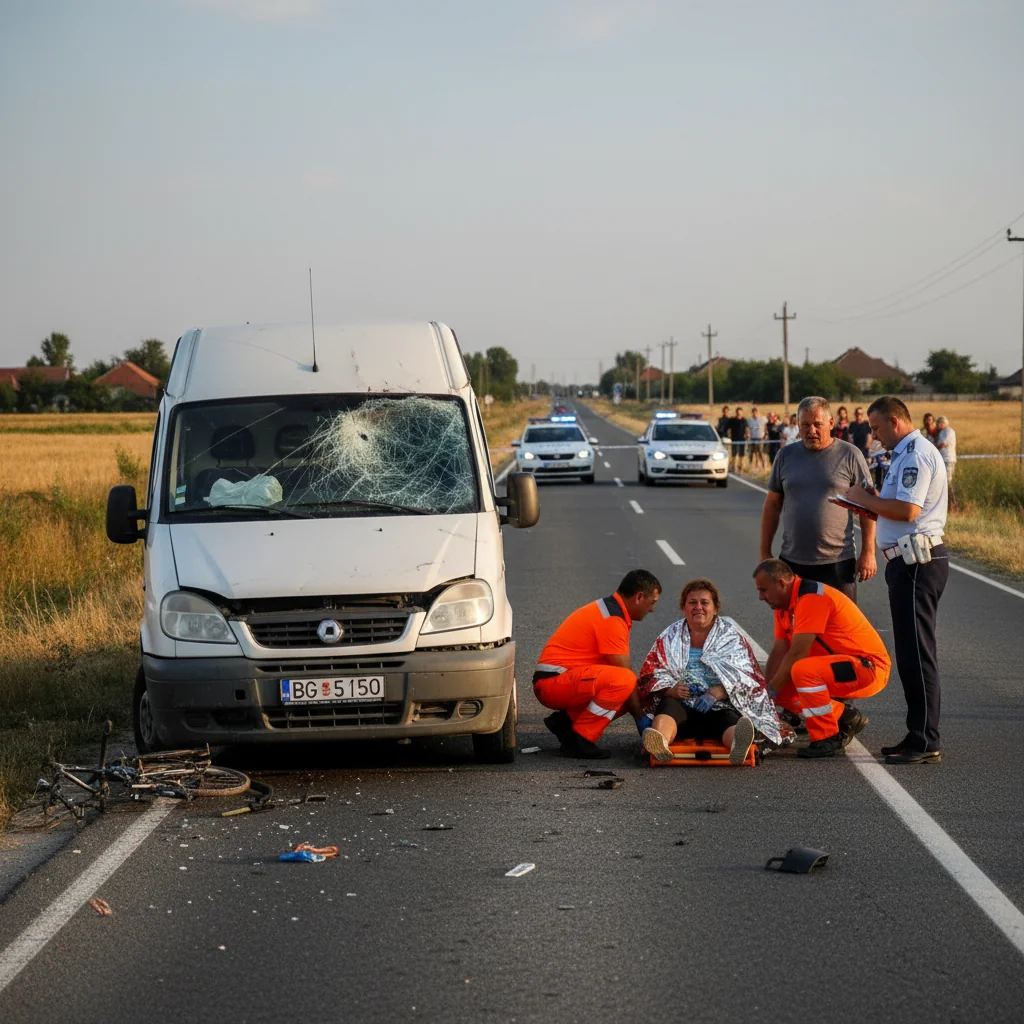 Accident rutier la Maglavit, aproape de Craiova, pe DN 56A: șofer bulgar cercetat după ce a lovit o femeie