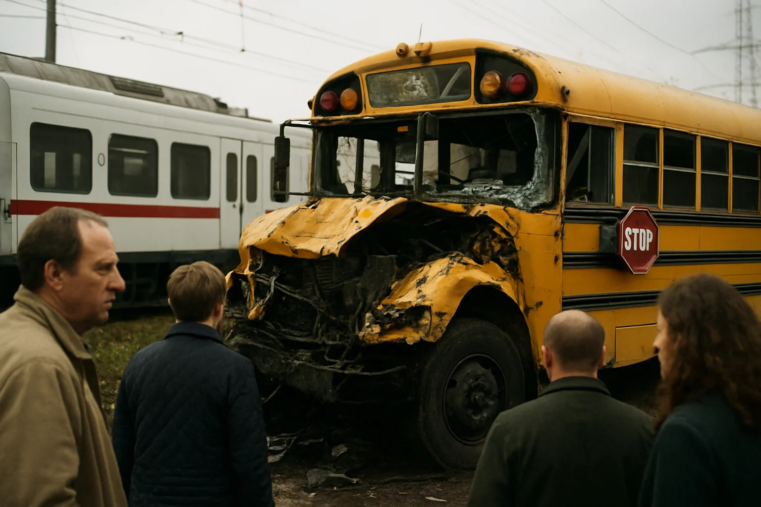 autobuz şcolar lovit de tren în Belgia