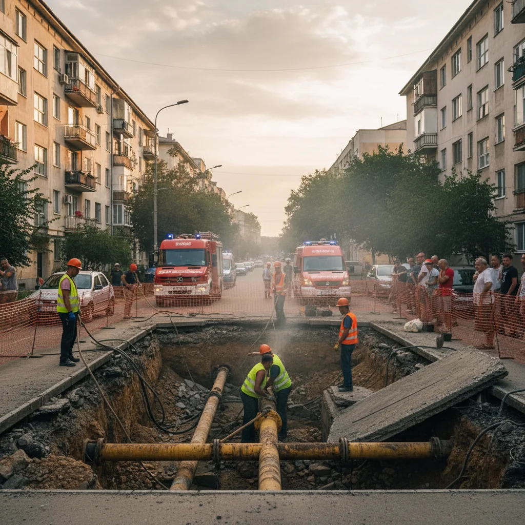 Avarie la rețeaua de gaze în cartierul Brazda lui Novac din Craiova lasă blocuri cu probleme la încălzire
