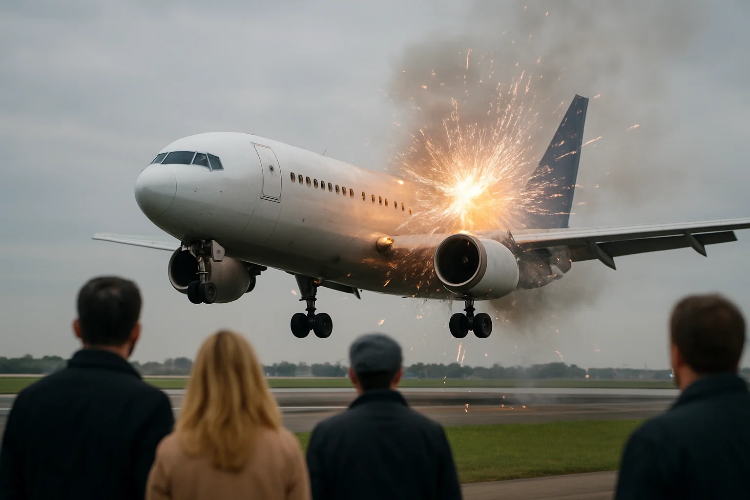 Avion lovit de artificii la aterizarea în Chicago