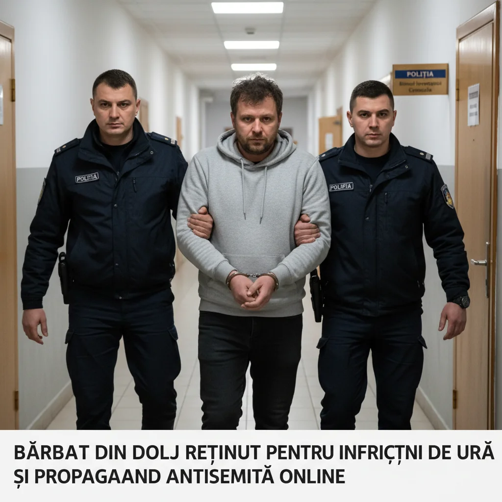 Bărbat de 53 de ani din Dolj, reținut la Craiova pentru propagandă antisemită și infracțiuni de ură online