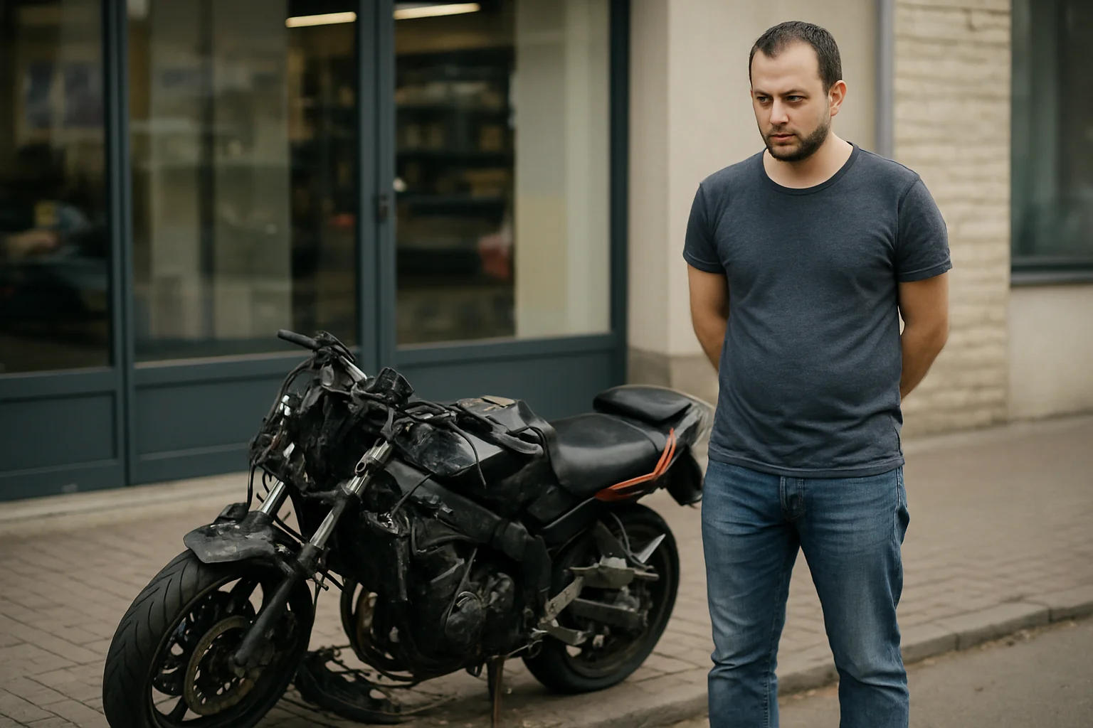 Bărbat reținut după distrugerea unei motociclete la Rovinari