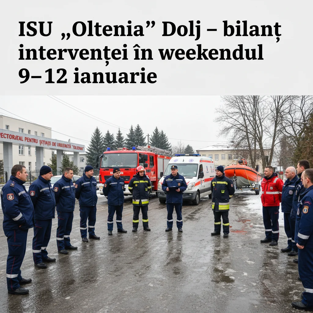 Bilanț de weekend al ISU „Oltenia” Dolj: peste 100 de intervenții în Craiova și județ