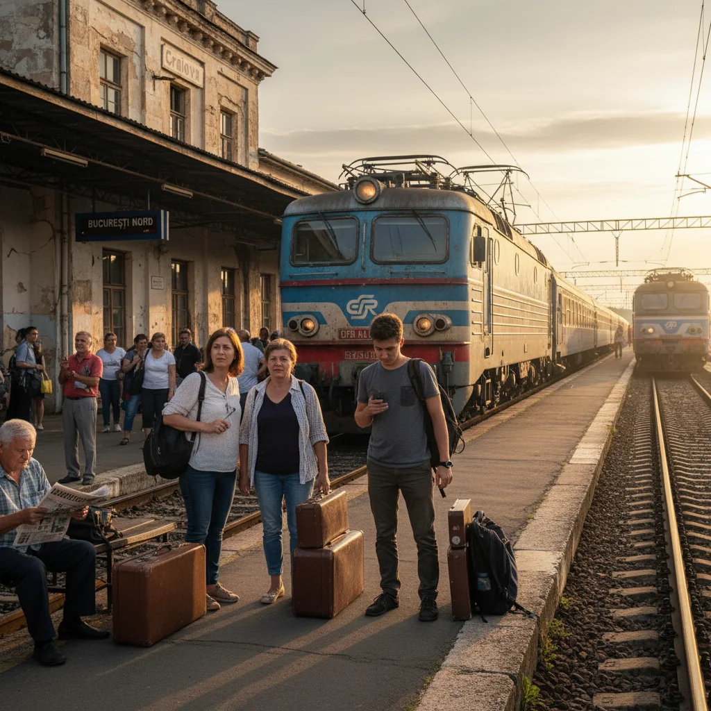 Călătoria cu trenul Craiova–București este mai lentă în 2025 decât în 1995