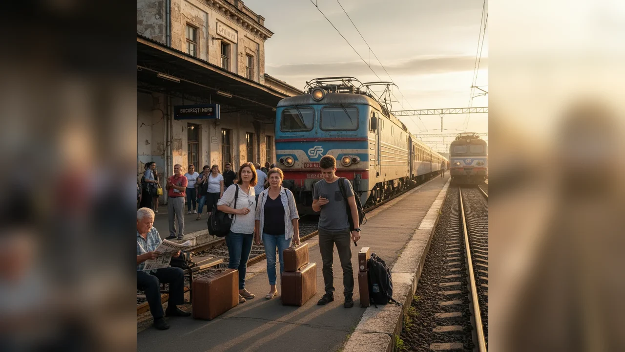 Călătoria cu trenul Craiova–București este mai lentă în 2025 decât în 1995