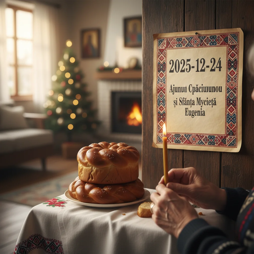 Calendar ortodox – 2025-12-24: Ajunul Crăciunului și Sfânta Muceniță Eugenia