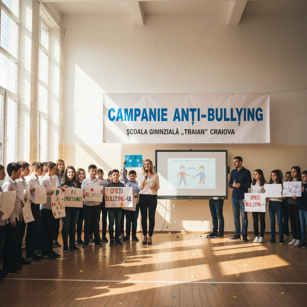 Campanie anti-bullying la Școala Gimnazială „Traian” din Craiova, cu activități educative pentru elevi