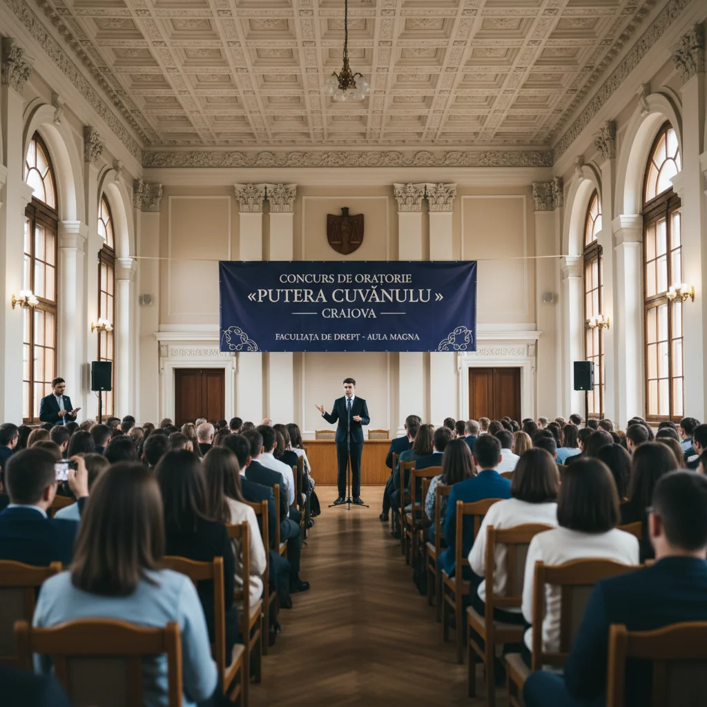 Concursul de oratorie „Puterea Cuvântului” debutează la Craiova în Aula Magna a Facultății de Drept