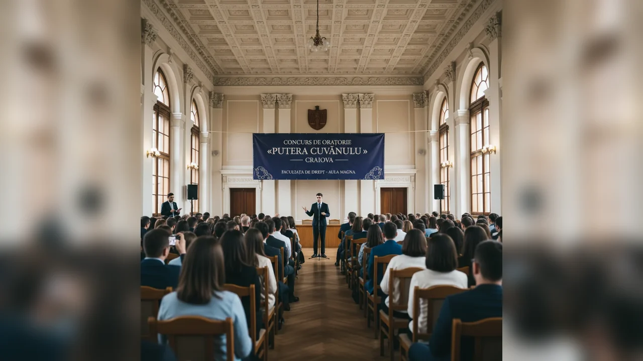 Concursul de oratorie „Puterea Cuvântului” debutează la Craiova în Aula Magna a Facultății de Drept