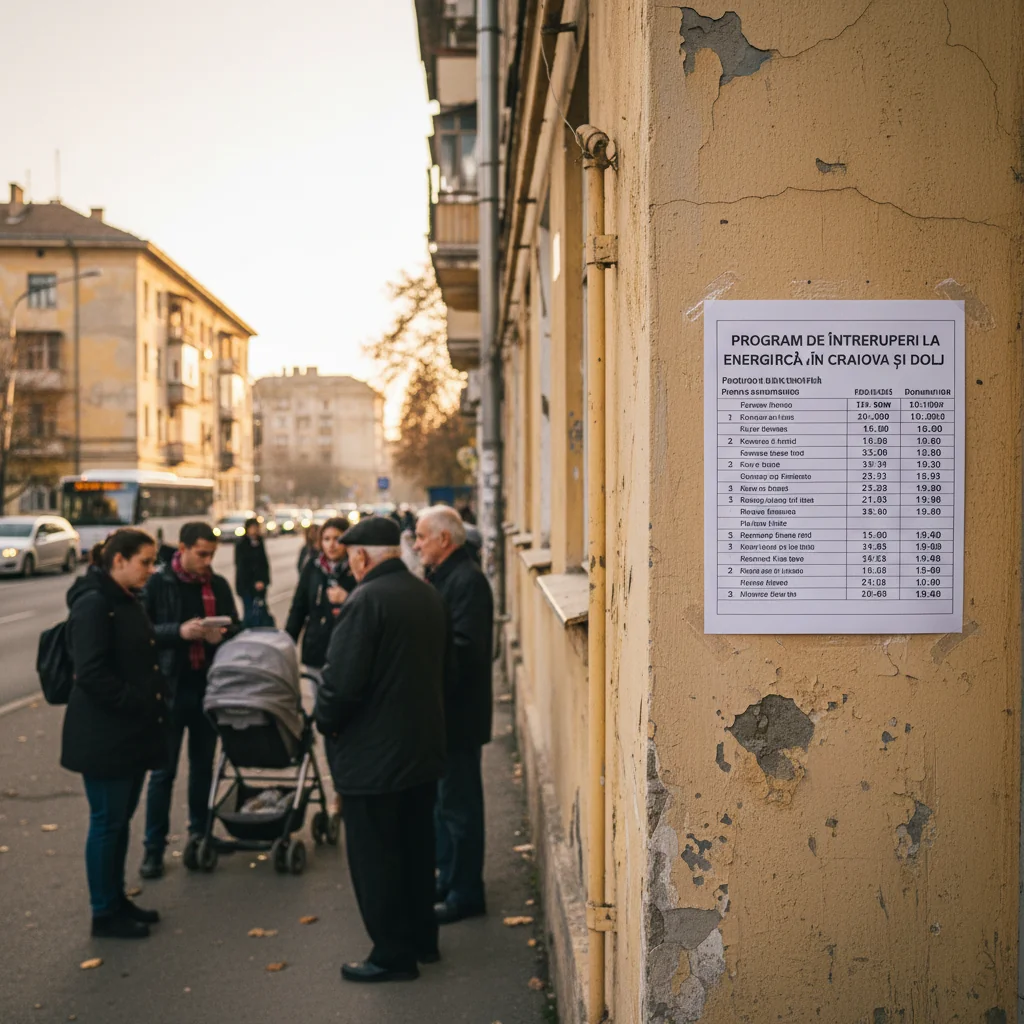 Craiova: întreruperi programate de energie electrică anunțate pentru final de 2025 și început de 2026