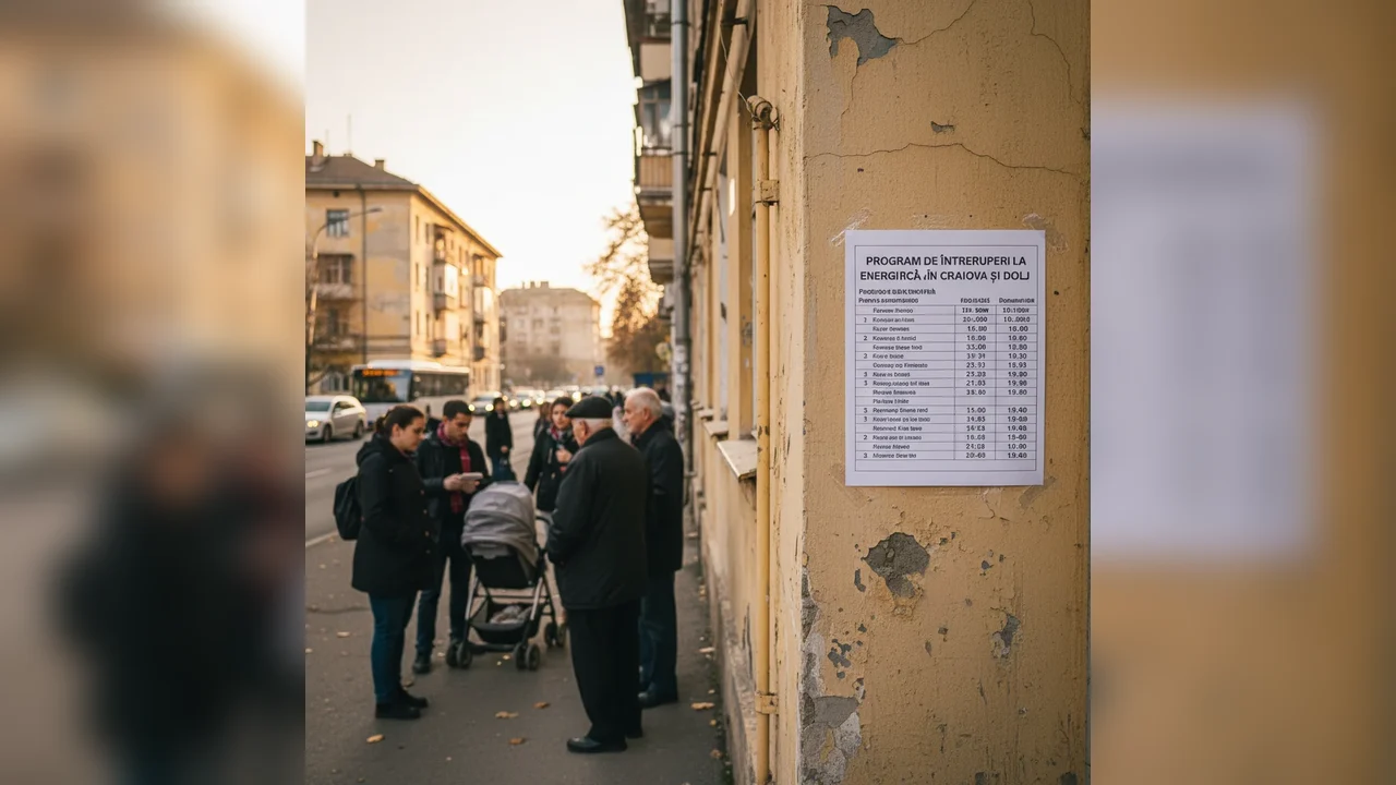 Craiova: întreruperi programate de energie electrică anunțate pentru final de 2025 și început de 2026