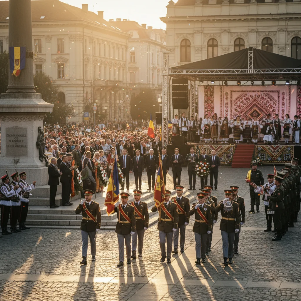 Craiova marchează Ziua Națională cu ceremonii militare, depuneri de coroane și spectacol folcloric deosebit