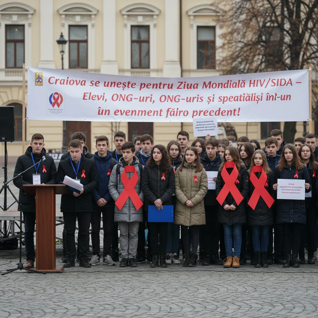 Craiova sărbătorește Ziua Mondială HIV/SIDA – Elevi, ONG-uri și experți împreună într-un eveniment special