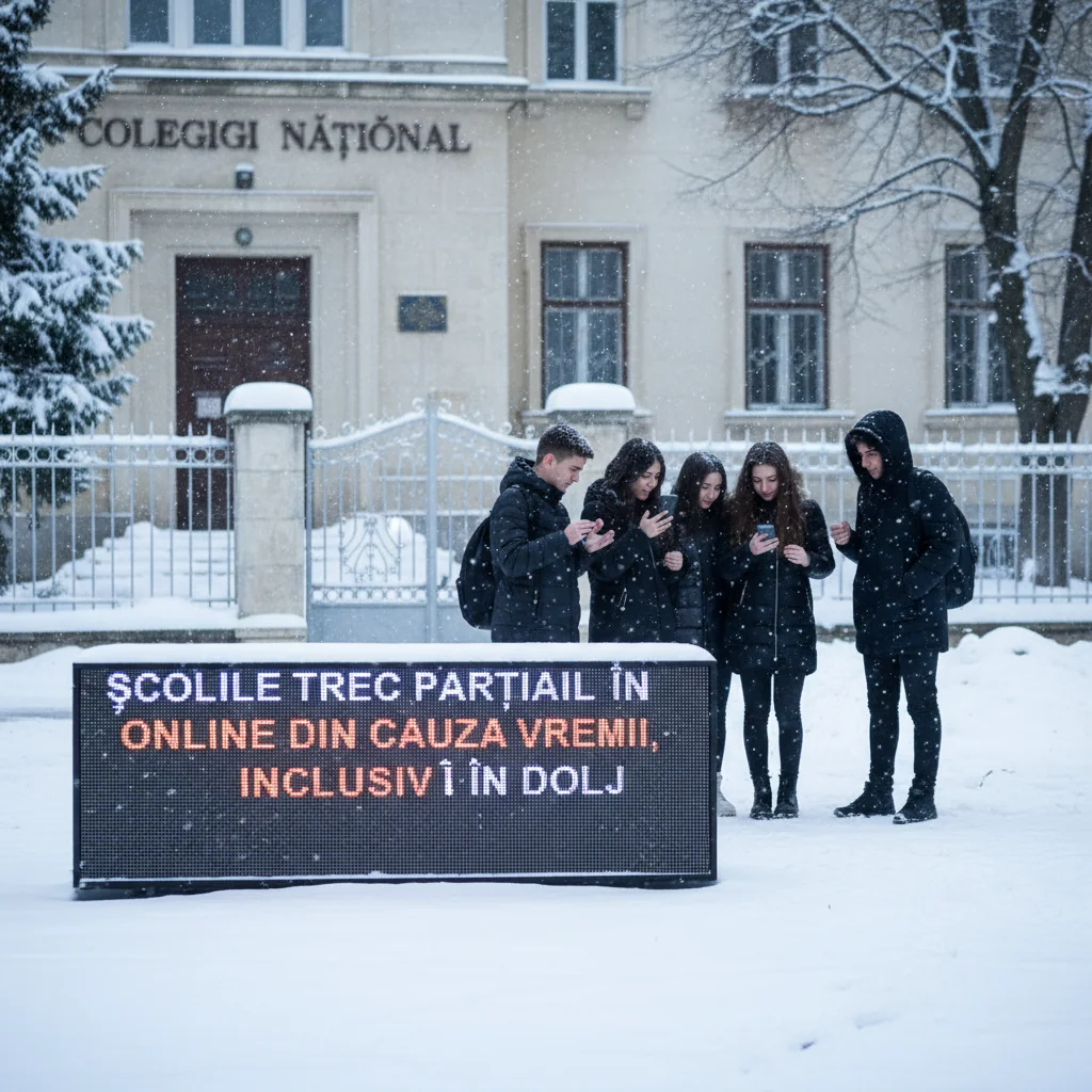 Cursuri parțial online în Craiova și județul Dolj din cauza vremii severe