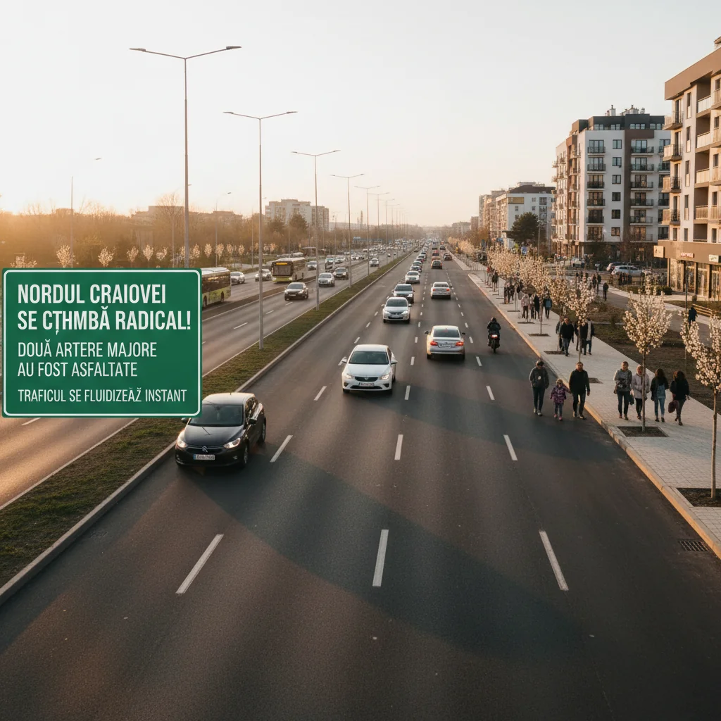 Două artere principale asfaltate și trafic mult mai fluid