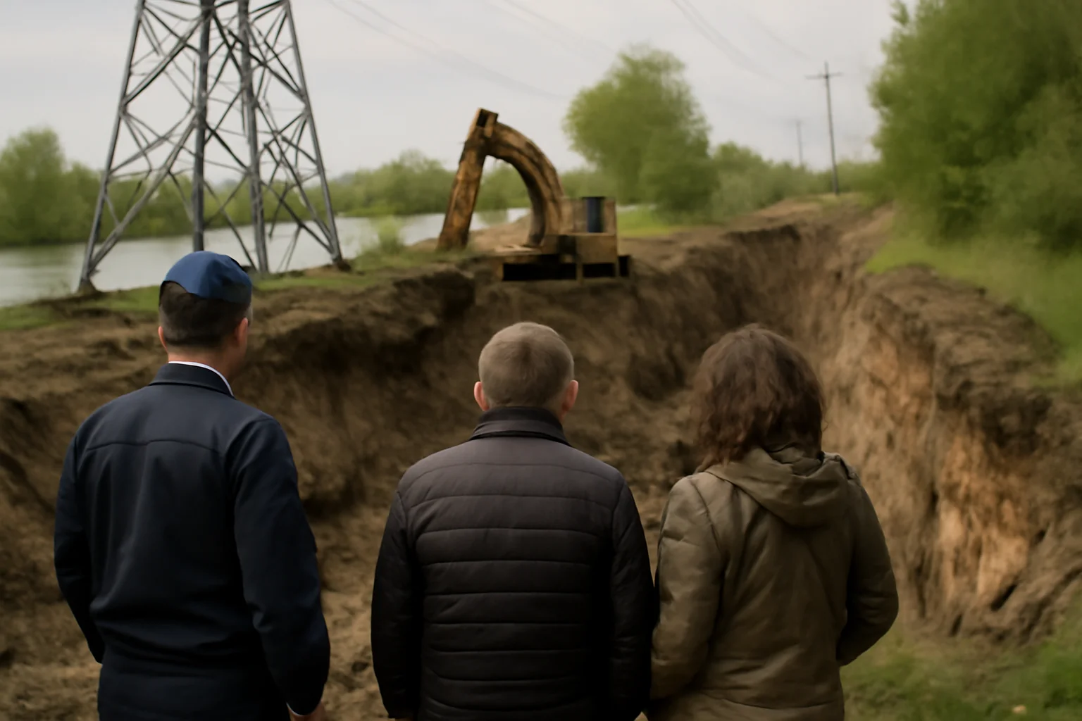 Excavările ilegale la 5 metri adâncime amenință stâlpii Transelectrica și digul de apărare