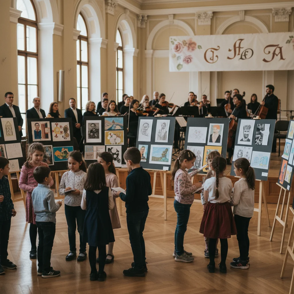 Expoziția „Eminesciana junior”, ediția a II-a, deschisă la Filarmonica Oltenia Craiova