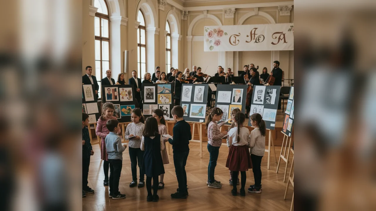 Expoziția „Eminesciana junior”, ediția a II-a, deschisă la Filarmonica Oltenia Craiova