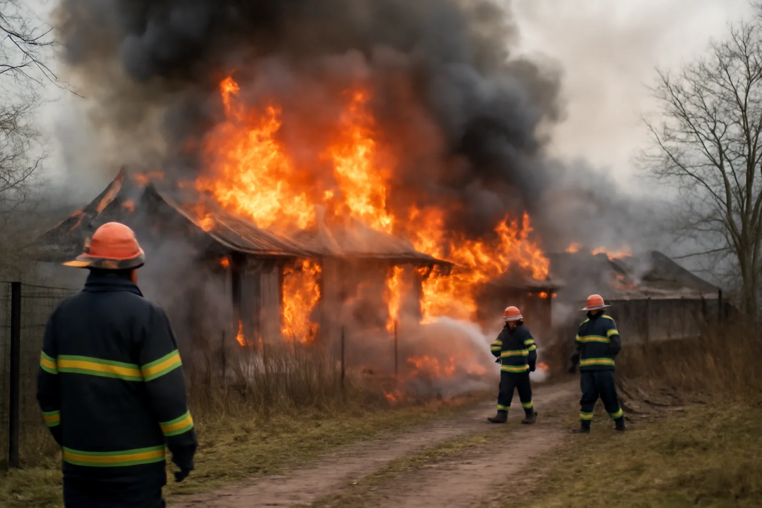 Incendiu devastator în Budești: o casă și anexe în flăcări