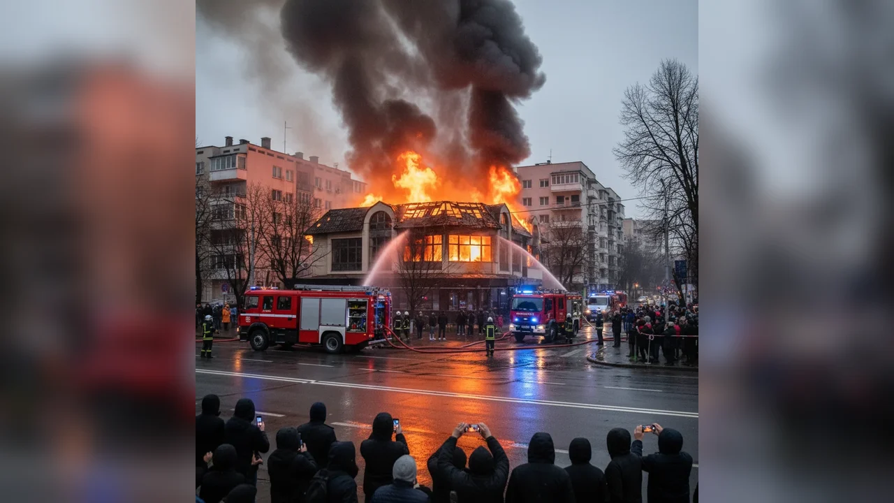 Incendiu la un restaurant din cartierul Rovine, Craiova: intervenție extinsă a pompierilor