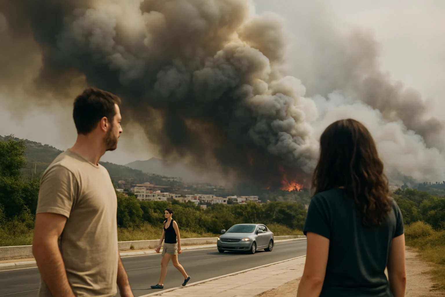 Incendiu major lângă Salonic: Fum toxic și evacuări