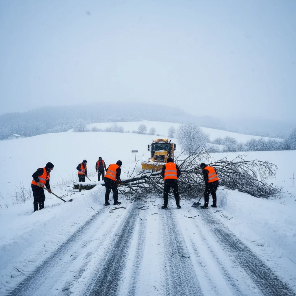 Intervenții pe drumurile din Craiova și Oltenia din cauza vremii de iarnă