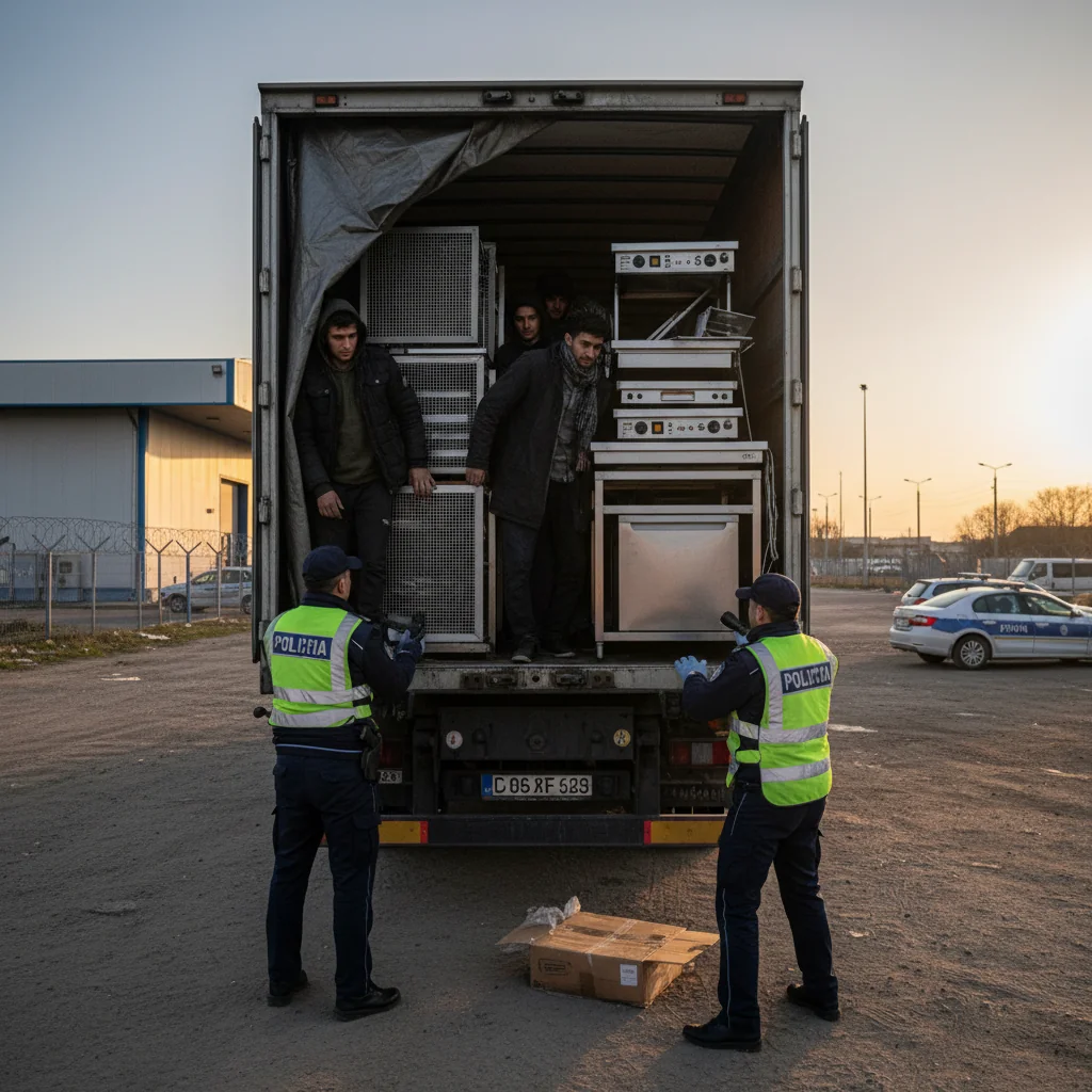 Migranți ascunși între grătare și plite electrice, depistați la frontiera Calafat – Craiova, 11 ianuarie 2026