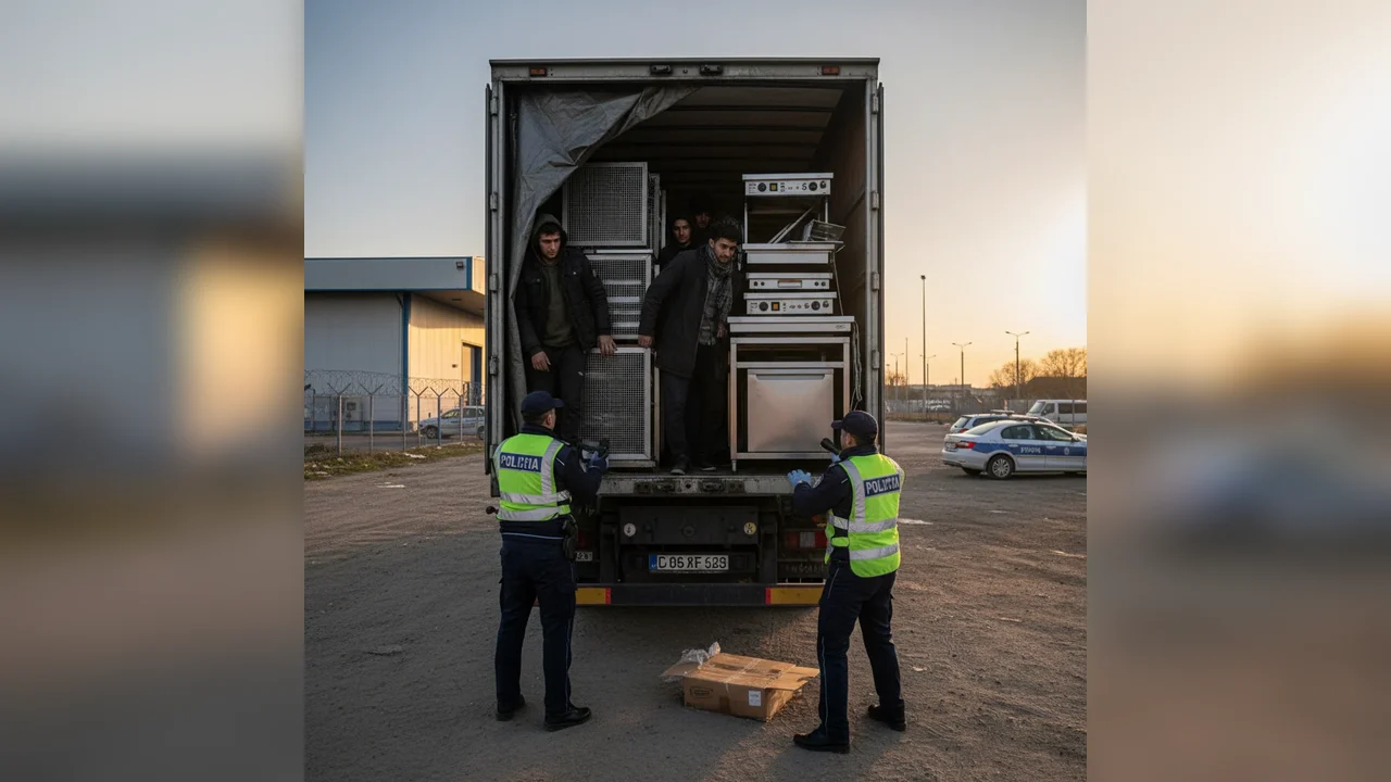 Migranți ascunși între grătare și plite electrice, depistați la frontiera Calafat – Craiova, 11 ianuarie 2026