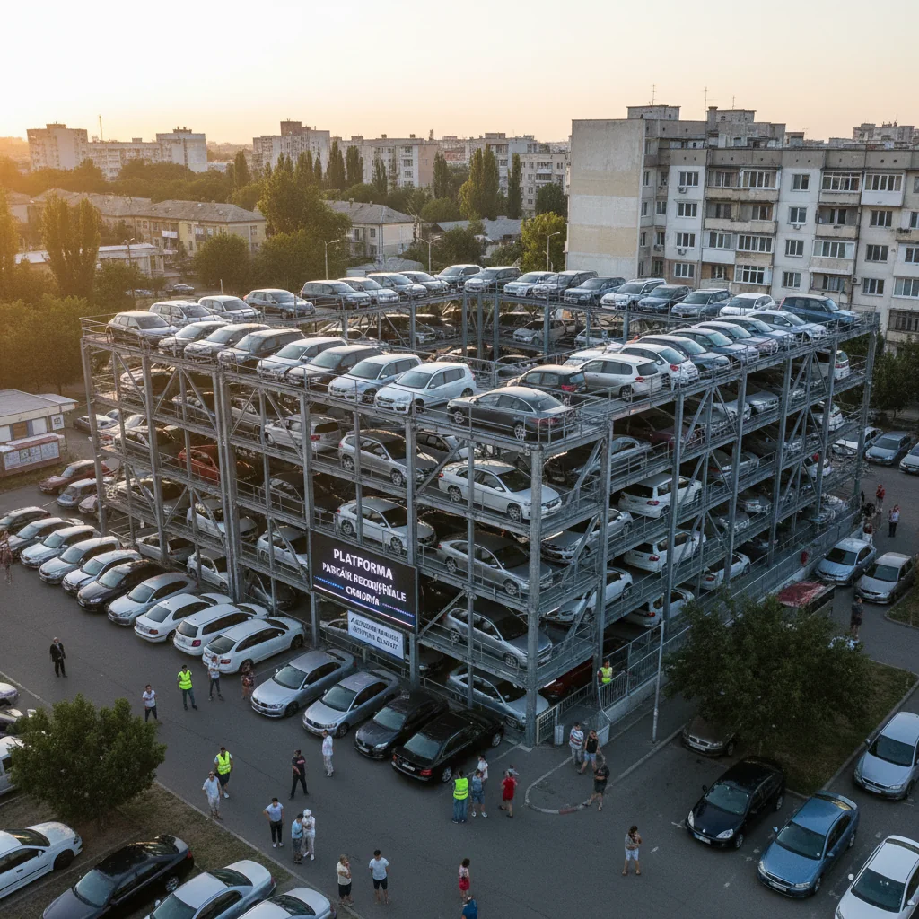 Platforma de parcări rezidențiale din Craiova, inaccesibilă în prima zi din cauza traficului intens – anunț Primăria Craiova