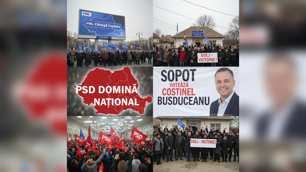 PSD domină țara, PNL în Capitală, Costinel Busduceanu victorie clară în comuna Sopot, Dolj