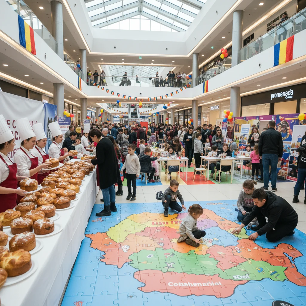 Puzzle gigant al României, cozonaci gratis și distracție pentru întreaga familie!