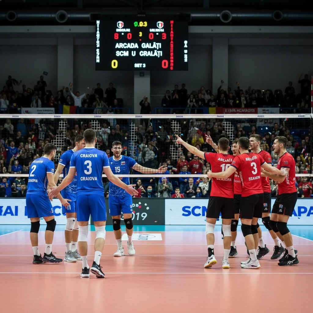 SCM Universitatea Craiova înfrântă cu 0-3 de Arcada Galați în etapa a 8-a a Diviziei A1