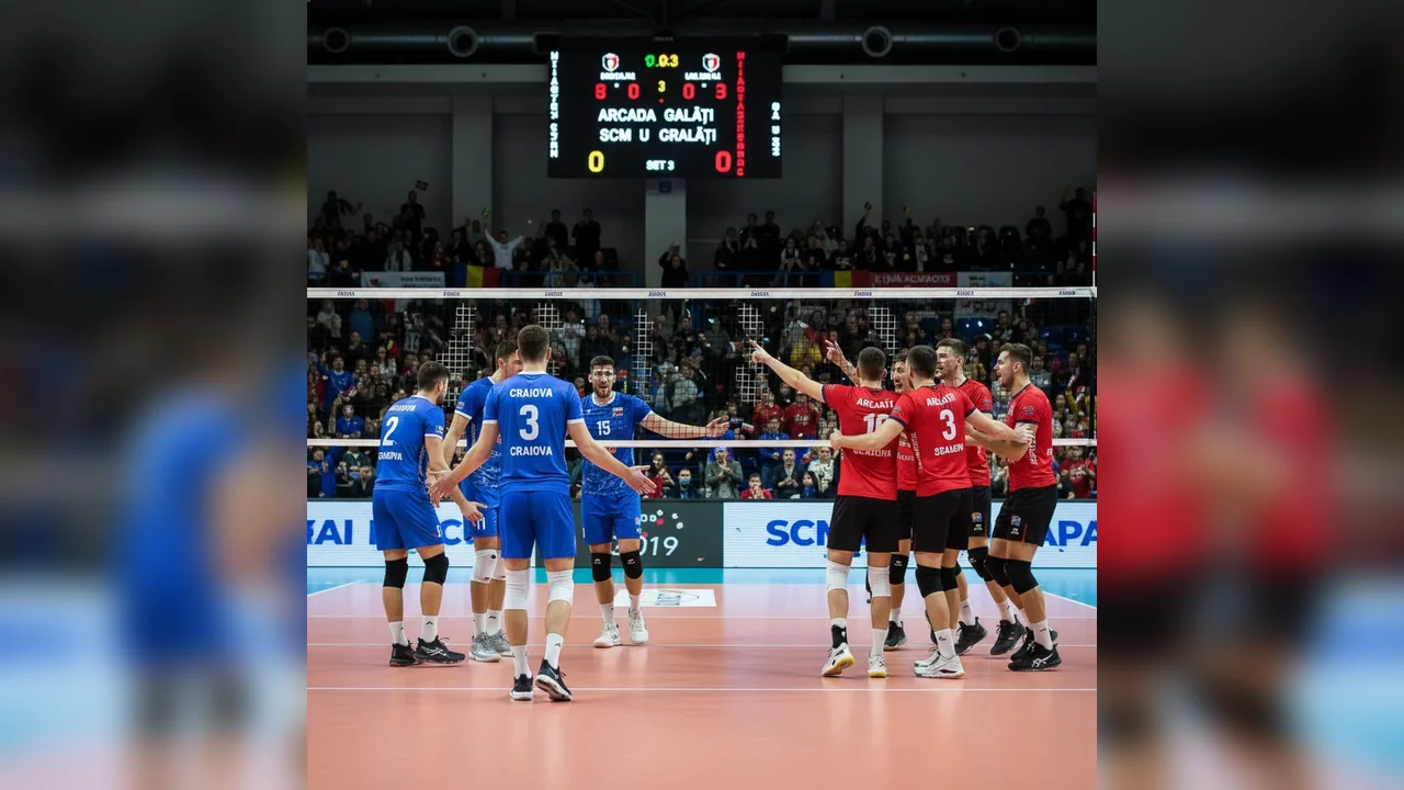 SCM Universitatea Craiova înfrântă cu 0-3 de Arcada Galați în etapa a 8-a a Diviziei A1