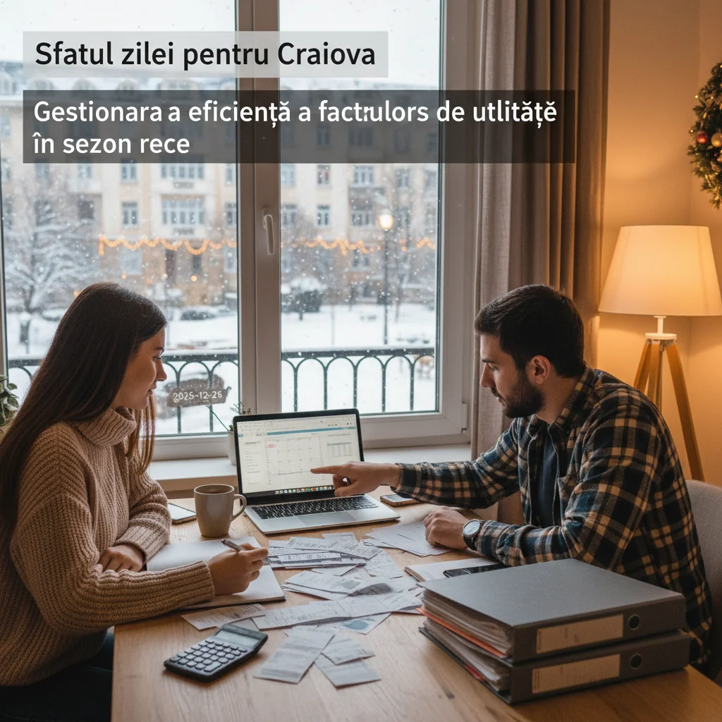 Sfatul zilei pentru Craiova, 2025-12-26: Gestionarea eficientă a facturilor de utilități în sezonul rece