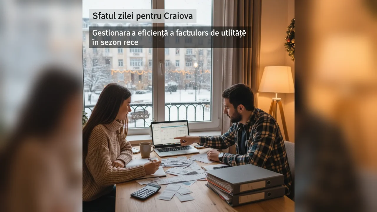 Sfatul zilei pentru Craiova, 2025-12-26: Gestionarea eficientă a facturilor de utilități în sezonul rece