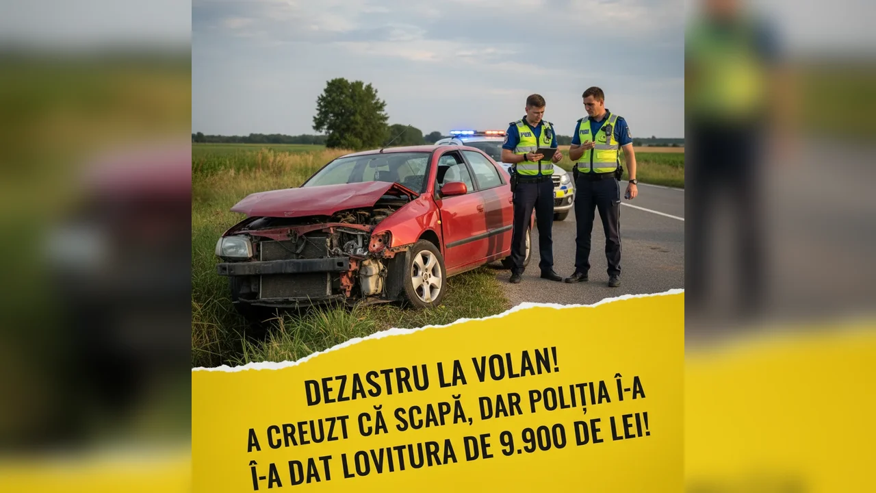 Șofer Prins de Poliție și Amendat cu 9.900 Lei!
