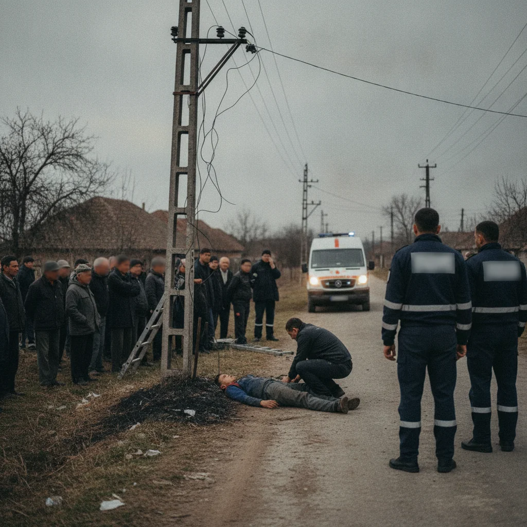 Tânăr decedat după electrocutare și cădere de pe stâlp în Grămești