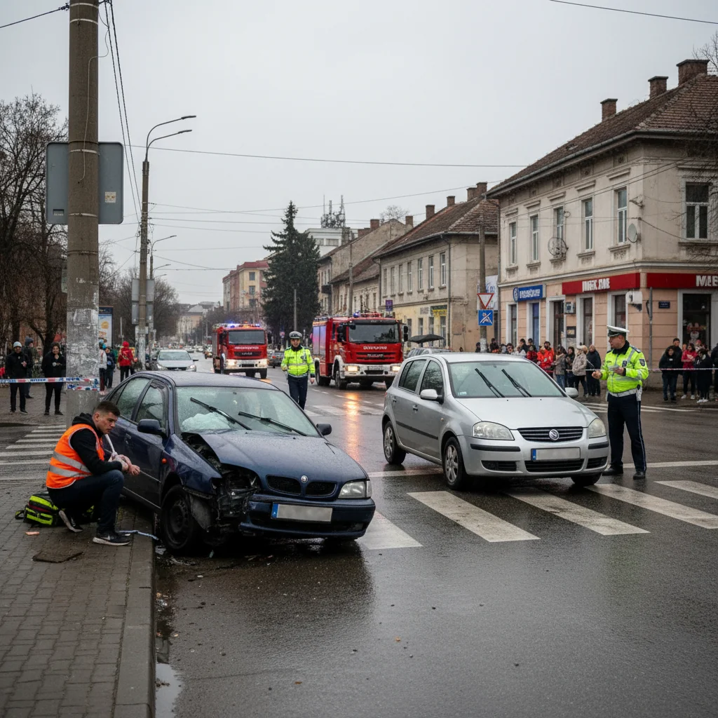 Tânăr rănit într-un accident rutier în Craiova, după neacordare de prioritate