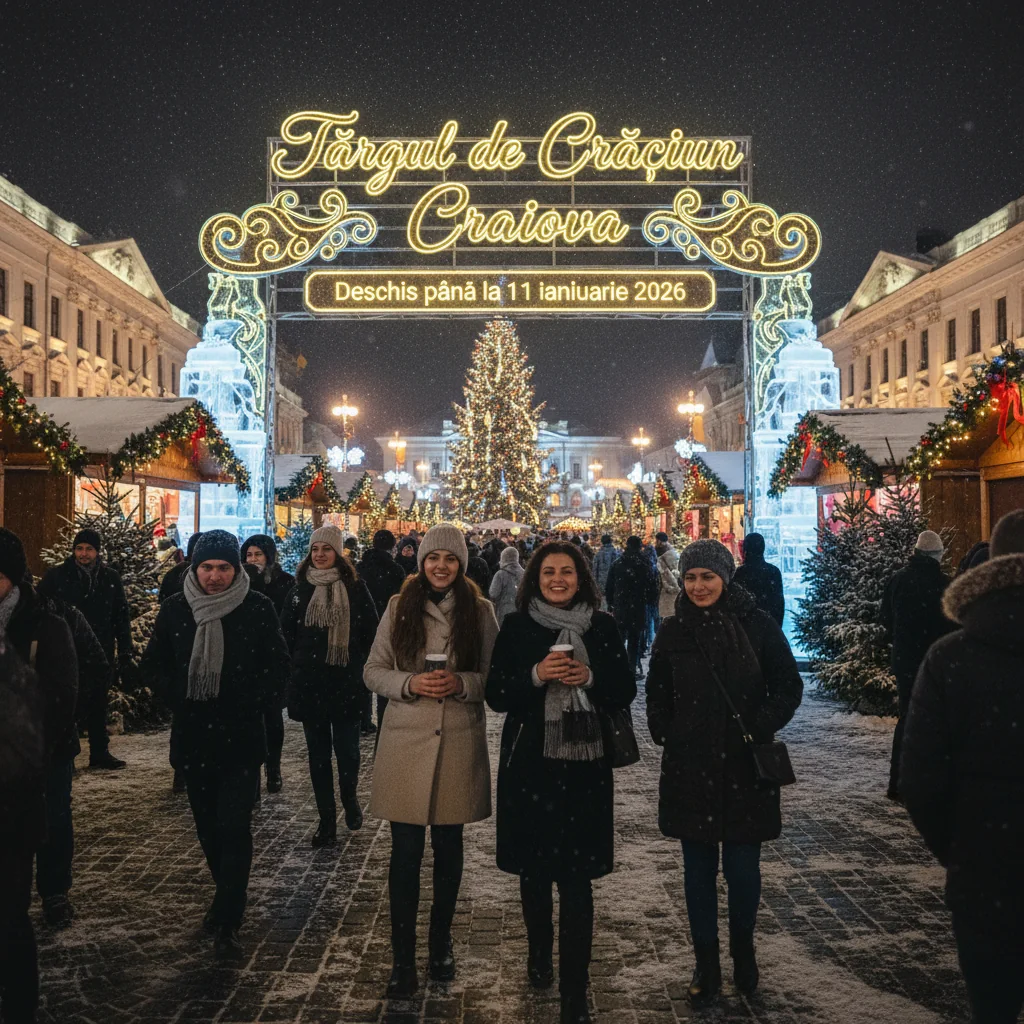 Târgul de Crăciun din Craiova rămâne deschis până la 11 ianuarie 2026, la cererea vizitatorilor