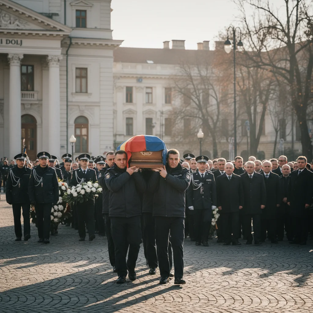 Ultimul omagiu adus inspectorului-șef al IPJ Dolj, la sediul Poliției din Craiova