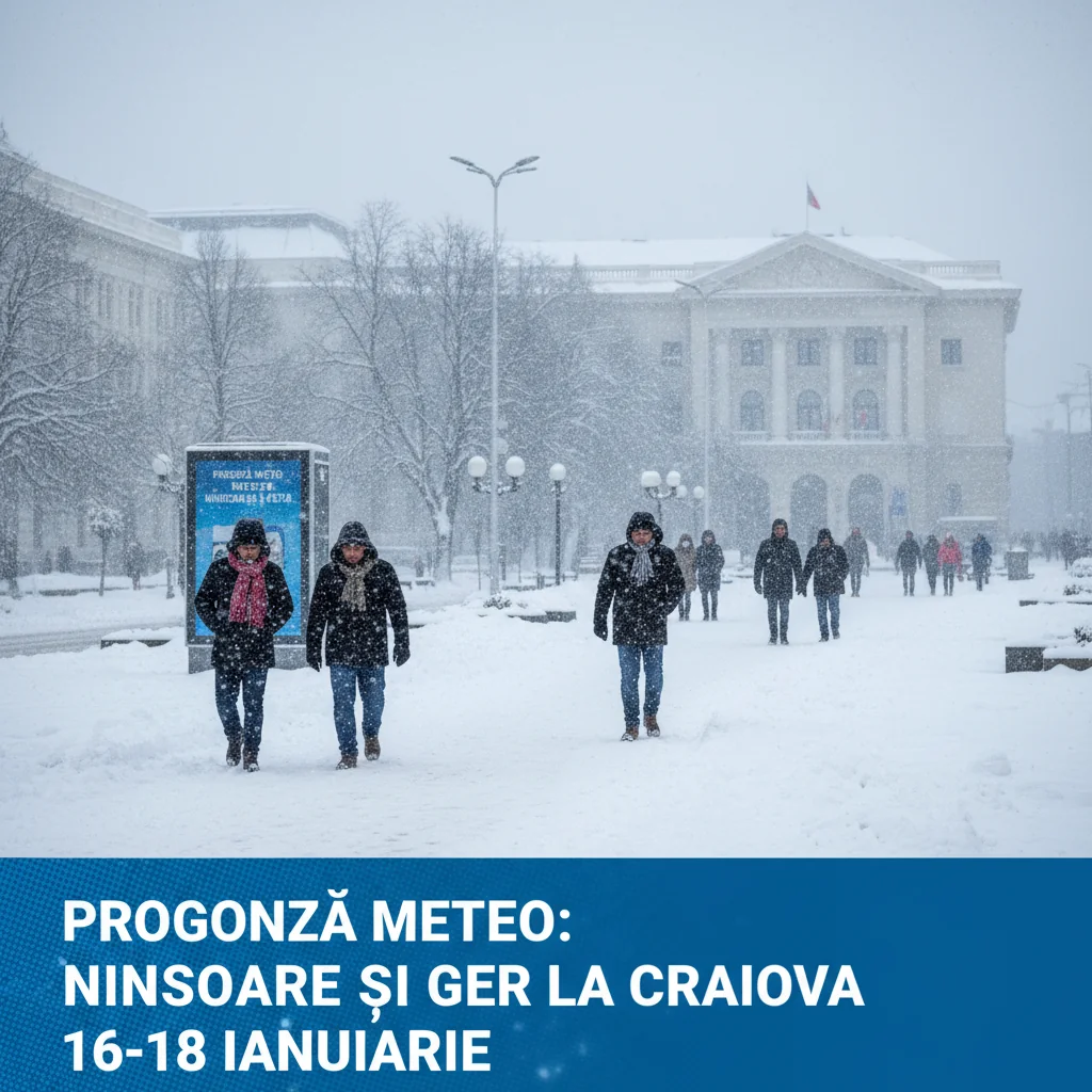 Vreme de iarnă autentică la Craiova: ninsori și ger anunțate pentru 16–18 ianuarie