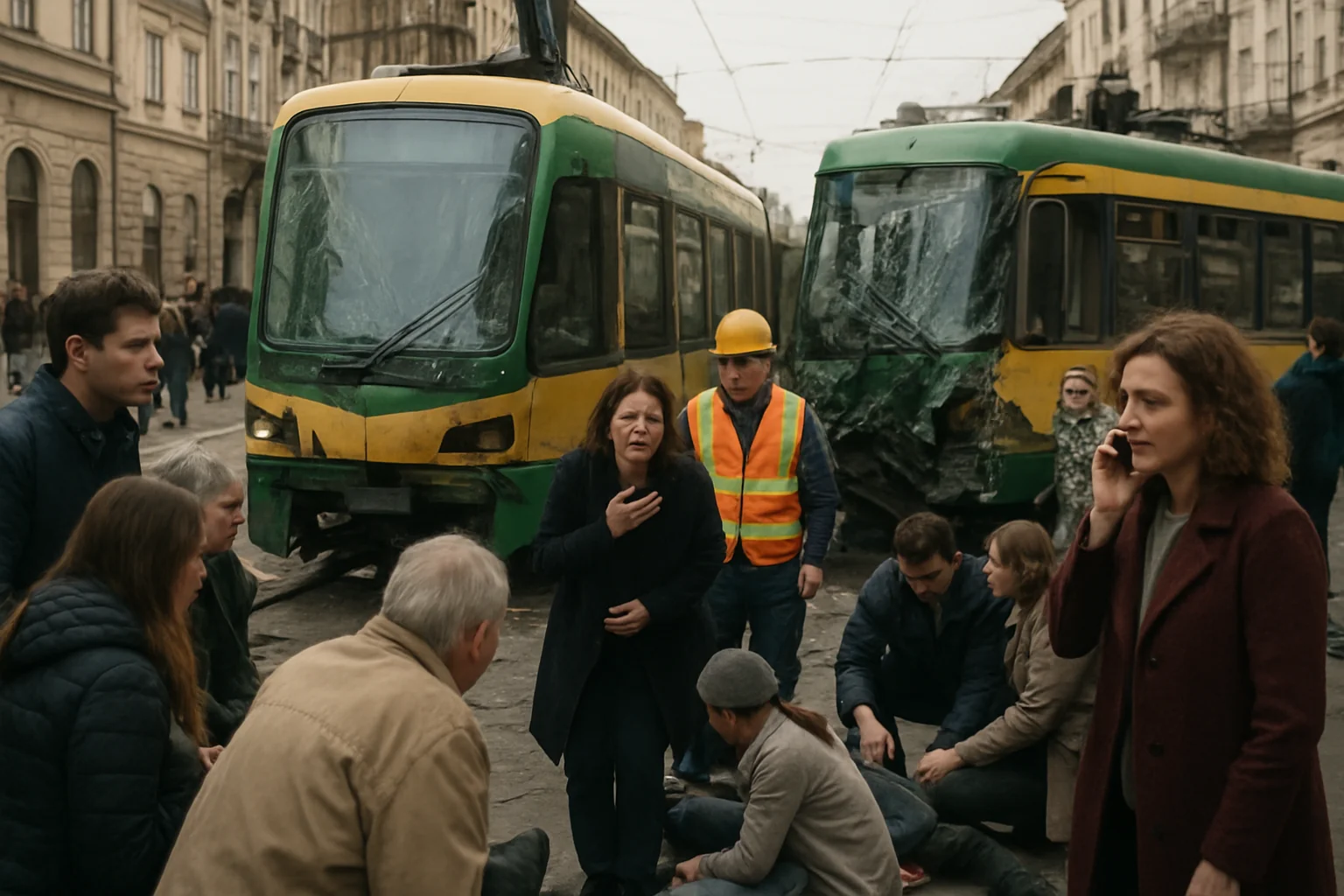 zeci de răniți în coliziunea tramvaielor