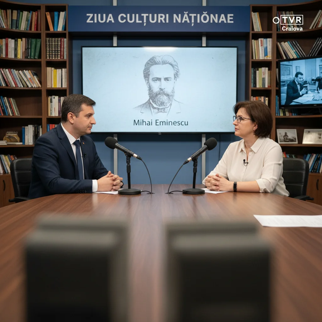 Ziua Culturii Naționale, marcată la TVR Craiova printr-un dialog despre moștenirea lui Mihai Eminescu