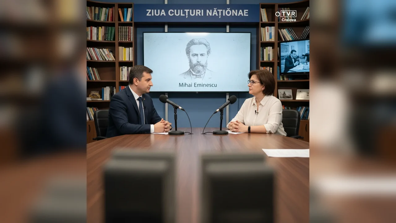 Ziua Culturii Naționale, marcată la TVR Craiova printr-un dialog despre moștenirea lui Mihai Eminescu